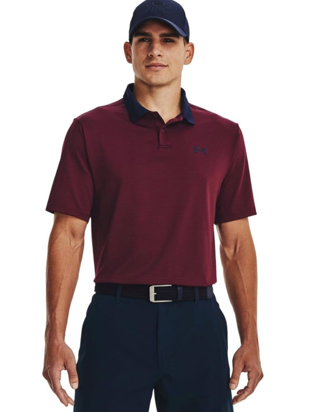 Under Armour Matchplay Printed Golf Polo Maroon/Midnight Navy